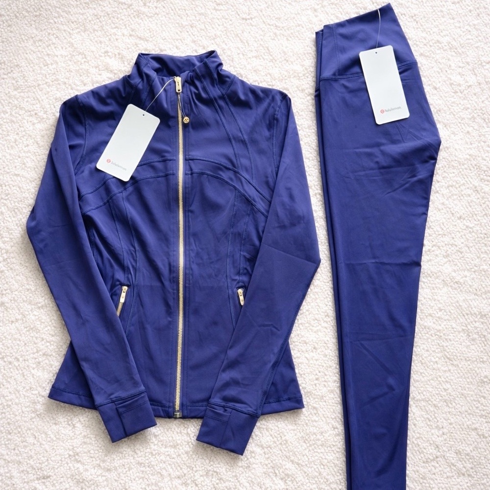 Lululemon Navy Blue Define Jacket + Align Leggings Set Size 6 NWT